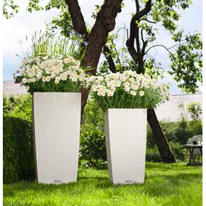 Samozavlažovací květináč Lechuza Cubico 30 cottage bílý