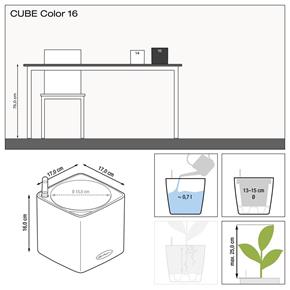 Samozavlažovací květináč Lechuza Cube Color 16 pískově hnědá