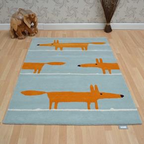 Vlněný kusový koberec Scion Mr. Fox Aqua 25308