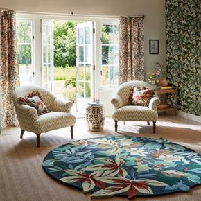 Vlněný kruhový koberec Sanderson Robin´S Wood Forest green146508
