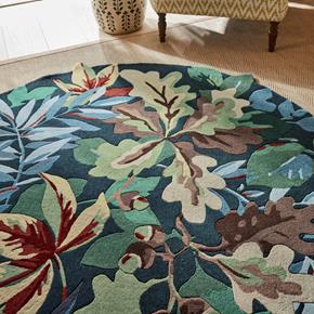 Vlněný kruhový koberec Sanderson Robin´S Wood Forest green146508