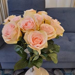 Umělá květina Sia růže Diana smetanovo růžová