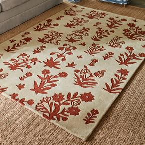 Vlněný kusový koberec Sanderson Woodland Glade linen russet brown 146801