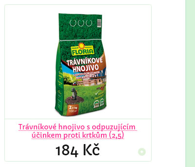 Tr�vn�kov� hnojivo s odpuzuj�c�m ��inkem proti krtk�m