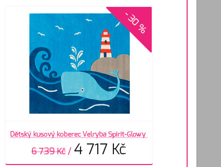 Dtsk kusov koberec Velryba Spirit-Glowy 3096/53, modr