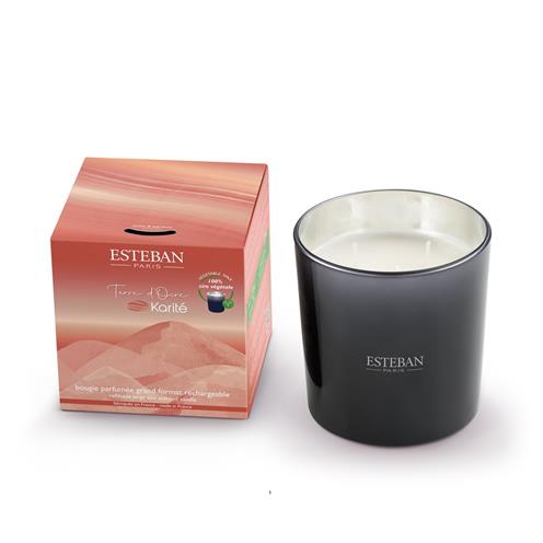 Esteban svíčka ve skle Terre d'Ocre Karité se třemi knoty 450g 