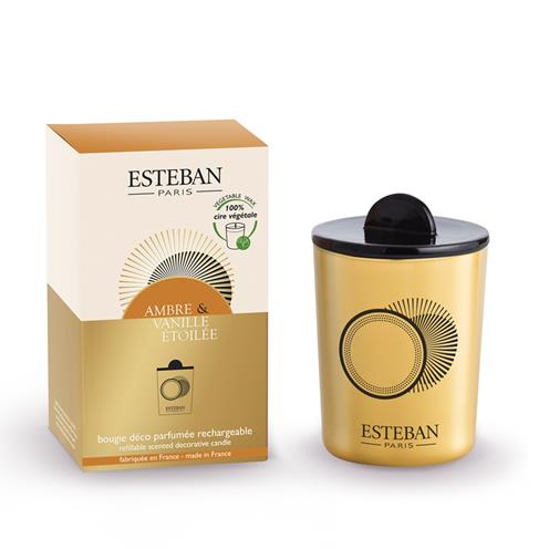 Esteban svíčka ve skle Ambre & Star Vanille 180g s víčkem