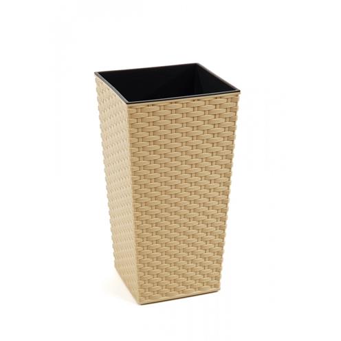 Vysoký květináč Finezia 30 ratan kapučíno