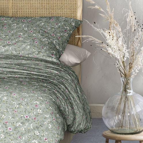 Irisette bavlněné povlečení Tokio mako satén 8567 zelené