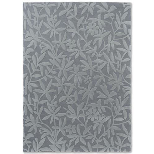 Vlněný květinový koberec Laura Ashley Cleavers dark steel 80904