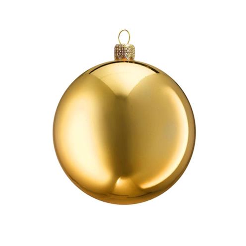 Skleněná vánoční ozdoba zlatá lesk 10 cm