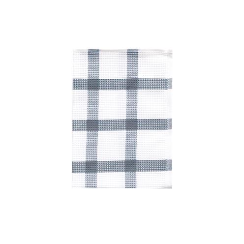 Kuchyňská bavlněná utěrka Checks kostka šedá