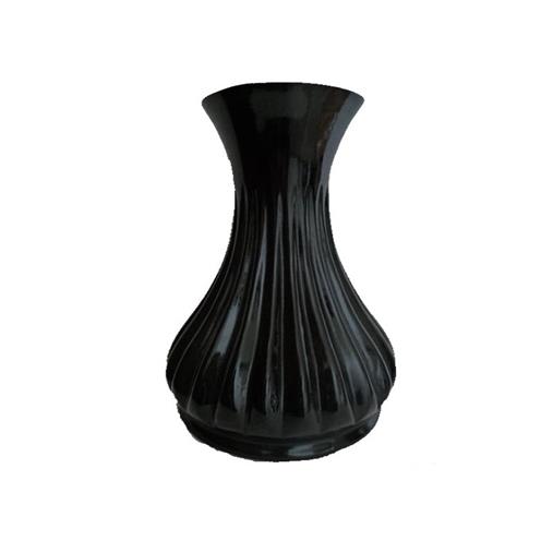 Keramická hřbitovní váza vroubek černá 28 cm
