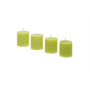 Svíčky SIA - sada 4 válečků v zelené barvě