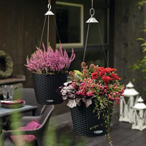Samozavlažovací závěsný květináč Lechuza Nido cottage 28 černý
