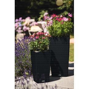Samozavlažovací květináč Lechuza Cubico 40 cottage černý