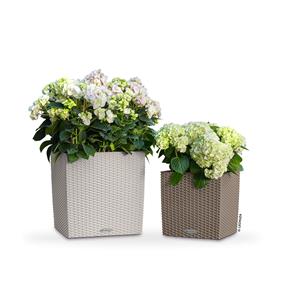 Samozavlažovací květináč Lechuza Cube Cottage 40 světle šedý
