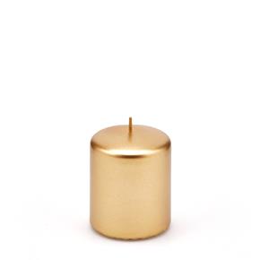 Svíčka válec vánoční EDG Classic  zlatá 7,5 cm