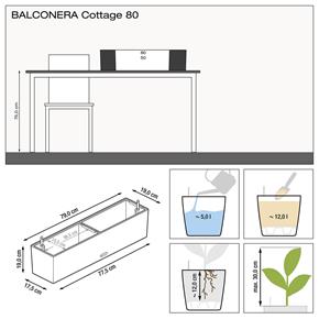 Samozavlažovací truhlík Lechuza Balconera Cottage 80 antracit