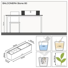 Samozavlažovací truhlík Lechuza Balconera Cottage 80 pískově hnědý