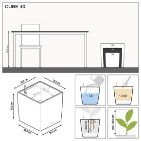 Samozavlažovací květináč Lechuza Cube Premium 40 červená