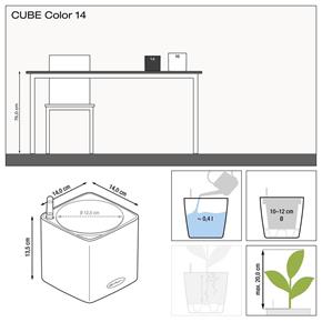 Samozavlažovací květináč Lechuza Cube Color 14 břidlicový