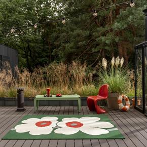 Outdoorový koberec Marimekko unikko 60th anniversary green 433007