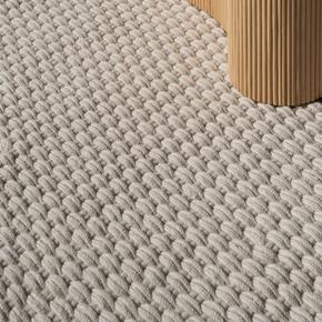 Jednobarevný outdoorový koberec B&C Lace white sand 497009