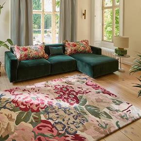 Vlněný kusový koberec Sanderson Rose&Peony red 045000