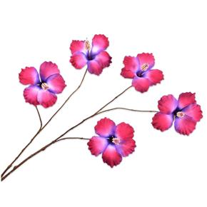 Umělá květina Silk-ka Ibišek růžovo modrý
