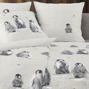 Irisette povlečení flaušový flanel Panda tučňáci smetanové