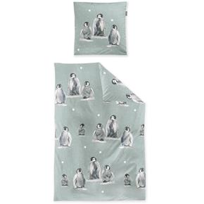 Irisette povlečení flaušový flanel Panda tučňáci tyrkysové