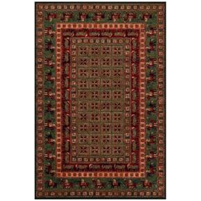 Perský kusový koberec Kashqai 4301/401 zelený Pazyryk 67 x 130