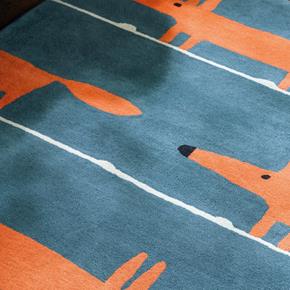 Vlněný kusový koberec Scion Mr. Fox Denim 25318