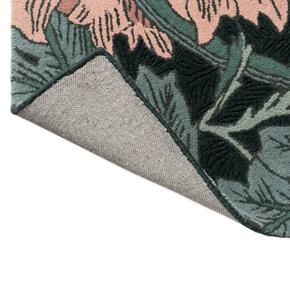 Květinový vlněný koberec Morris & Co Honeysuckle&Tulip teal 130407