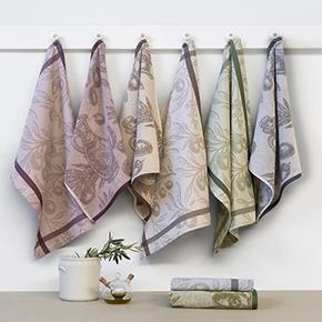 Kuchyňská bavlněná utěrka la Oliva bordó