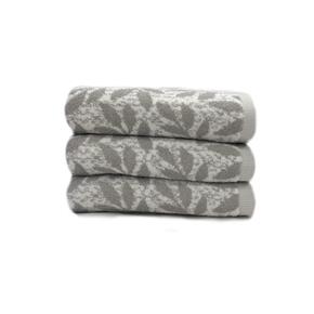Froté ručník Lasa Madeira šedý s lístečky