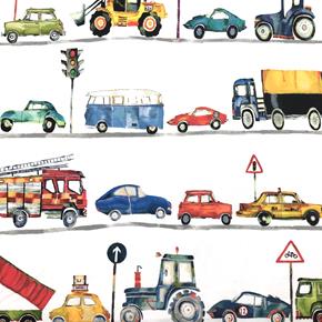 Dětská dekorační látka PT s auty a traktory