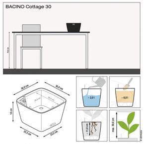 Samozavlažovací květináč Lechuza Cottage Bacino světle šedý