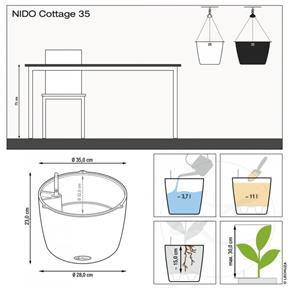 Samozavlažovací závěsný květináč Lechuza Nido cottage 35 hnědý