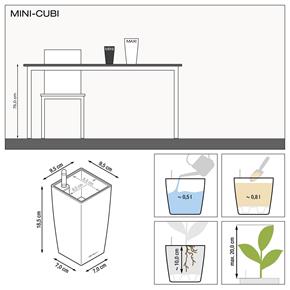 Lechuza samozavlažovací květináč Mini Cubi antracit