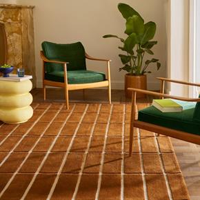 Designový vlněný koberec Marimekko Tiiliskivi hnědý 132905