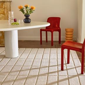 Designový vlněný koberec Marimekko Tiiliskivi bílý 132901 