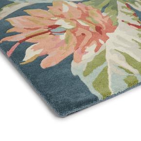 Vlněný kusový koberec Sanderson Dahlia&Rosehit teal 050608