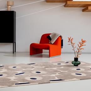 Designový vlněný koberec Marimekko Unikko šedý 132401