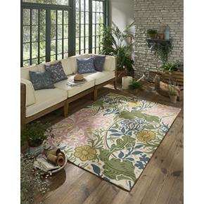 Outdoorový koberec Morris&Co Seaweed chrysanthemum 427007 