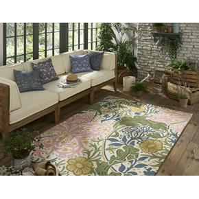 Outdoorový koberec Morris&Co Seaweed chrysanthemum 427007 