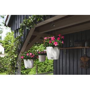 Samozavlažovací závěsný květináč Lechuza Nido cottage 28 bílý