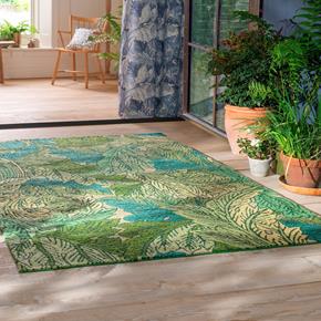 Outdoorový koberec Morris & Co Acanthus nettle-sky blue 427307