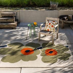 Outdoorový koberec Marimekko unikko Anniversary dusty green 433017